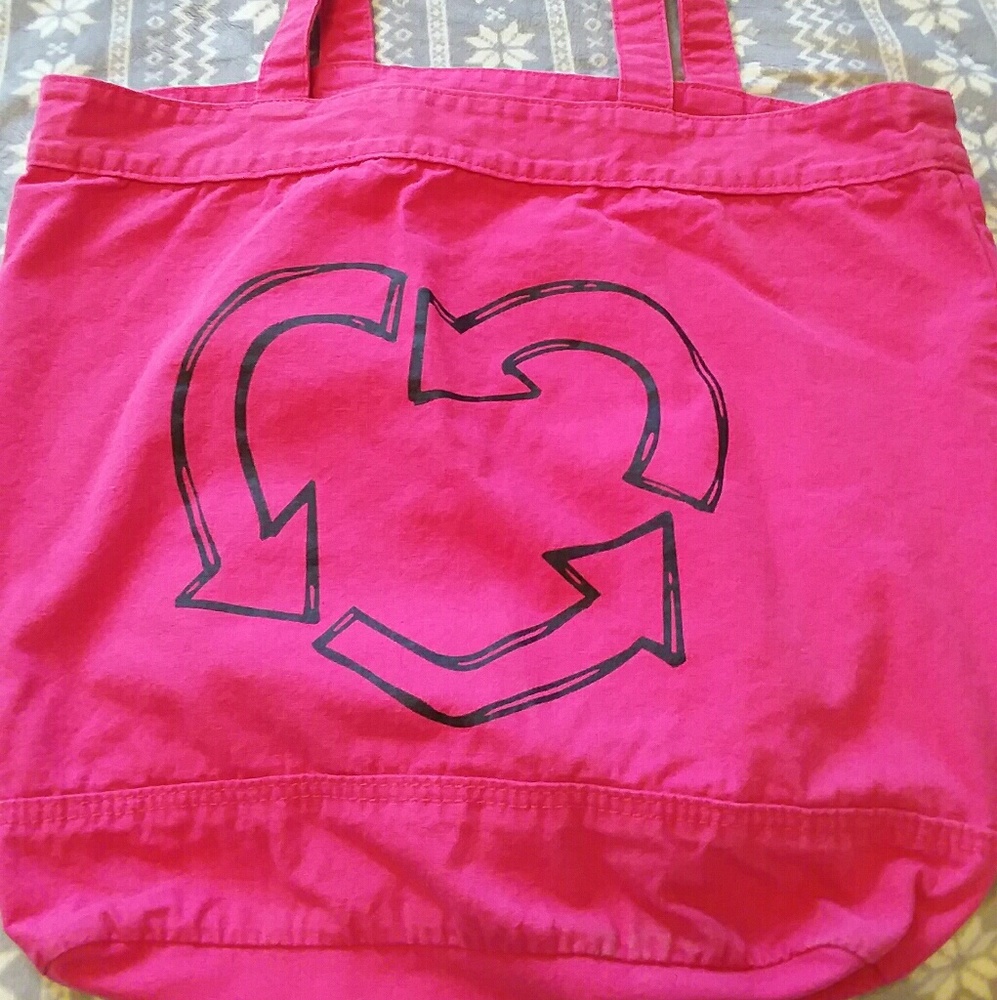 Pink Heart Arrow Canvas Bag
